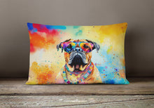 Load image into Gallery viewer, Bullmastiff Hippie Dawg Fabric Decorative Pillow