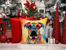 Load image into Gallery viewer, Bullmastiff Hippie Dawg Throw Pillow - 14x14 Decorative Pillow – Art for Your Home &amp; Patio