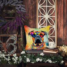 Load image into Gallery viewer, Bullmastiff Hippie Dawg Throw Pillow - 14x14 Decorative Pillow – Art for Your Home &amp; Patio