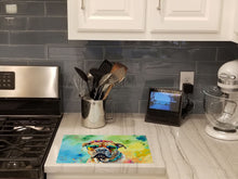 Load image into Gallery viewer, Bullmastiff Hippie Dawg Glass Cutting Boards – Durable, Decorative Kitchen Art Large
