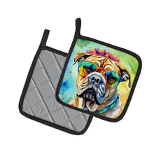 Load image into Gallery viewer, Bullmastiff Hippie Dawg Pot Holders - Set of 2 Decorative Kitchen Helpers | Made in the USA