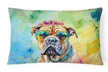 Load image into Gallery viewer, Bullmastiff Hippie Dawg Fabric Decorative Pillow