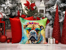 Load image into Gallery viewer, Bullmastiff Hippie Dawg Throw Pillow - 14x14 Decorative Pillow – Art for Your Home &amp; Patio