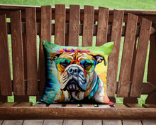 Load image into Gallery viewer, Bullmastiff Hippie Dawg Throw Pillow - 14x14 Decorative Pillow – Art for Your Home &amp; Patio