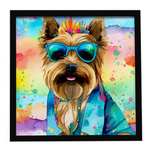 Load image into Gallery viewer, Cairn Terrier Hippie Dawg Framed Metal Print