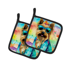 Load image into Gallery viewer, Cairn Terrier Hippie Dawg Pot Holders - Set of 2 Decorative Kitchen Helpers | Made in the USA