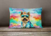 Load image into Gallery viewer, Cairn Terrier Hippie Dawg Fabric Decorative Pillow