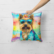 Load image into Gallery viewer, Cairn Terrier Hippie Dawg Fabric Decorative Pillow