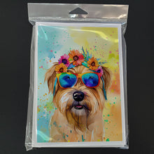 Load image into Gallery viewer, Cairn Terrier Hippie Dawg Greeting Cards - Blank Note Cards – 8-Pack of Artist-Designed Cards with Envelopes