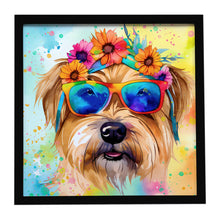 Load image into Gallery viewer, Cairn Terrier Hippie Dawg Framed Metal Print