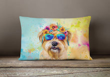 Load image into Gallery viewer, Cairn Terrier Hippie Dawg Fabric Decorative Pillow