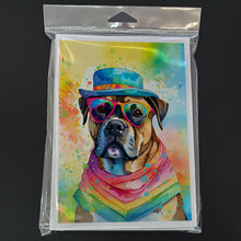 Load image into Gallery viewer, Cane Corso Hippie Dawg Greeting Cards - Blank Note Cards – 8-Pack of Artist-Designed Cards with Envelopes