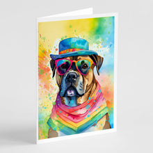 Load image into Gallery viewer, Cane Corso Hippie Dawg Greeting Cards - Blank Note Cards – 8-Pack of Artist-Designed Cards with Envelopes