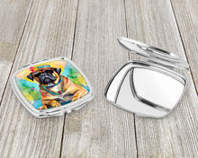 Load image into Gallery viewer, Cane Corso Hippie Dawg Compact Mirror – Stylish Purse Mirror with Artistic Covers