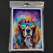 Load image into Gallery viewer, Cavalier Spaniel Hippie Dawg Greeting Cards - Blank Note Cards – 8-Pack of Artist-Designed Cards with Envelopes