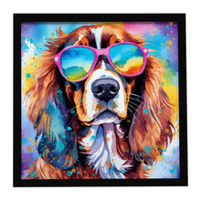 Load image into Gallery viewer, Cavalier Spaniel Hippie Dawg Framed Metal Print