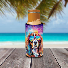 Load image into Gallery viewer, Cavalier Spaniel Hippie Dawg Slim Can Huggers – Fun, Functional Drink Coolers for Every Occasion