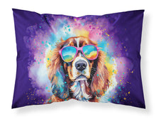 Load image into Gallery viewer, Cavalier Spaniel Hippie Dawg Standard Pillowcase – Artistic Decorative Front, White Back
