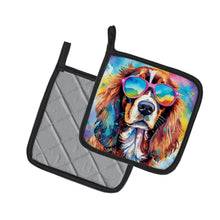 Load image into Gallery viewer, Cavalier Spaniel Hippie Dawg Pot Holders - Set of 2 Decorative Kitchen Helpers | Made in the USA