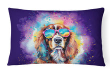 Load image into Gallery viewer, Cavalier Spaniel Hippie Dawg Fabric Decorative Pillow