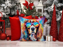 Load image into Gallery viewer, Cavalier Spaniel Hippie Dawg Throw Pillow - 14x14 Decorative Pillow – Art for Your Home &amp; Patio