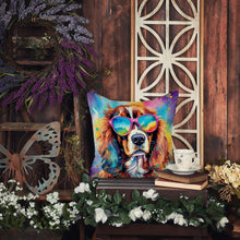 Load image into Gallery viewer, Cavalier Spaniel Hippie Dawg Throw Pillow - 14x14 Decorative Pillow – Art for Your Home &amp; Patio