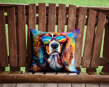 Load image into Gallery viewer, Cavalier Spaniel Hippie Dawg Throw Pillow - 14x14 Decorative Pillow – Art for Your Home &amp; Patio