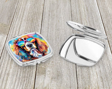 Load image into Gallery viewer, Cavalier Spaniel Hippie Dawg Compact Mirror – Stylish Purse Mirror with Artistic Covers