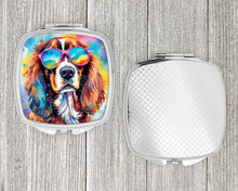 Load image into Gallery viewer, Cavalier Spaniel Hippie Dawg Compact Mirror – Stylish Purse Mirror with Artistic Covers