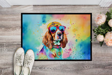 Load image into Gallery viewer, Cavalier Spaniel Hippie Dawg Doormat - 24x36 Decorative Floor Mat – Indoor/Outdoor Rug with Artistic Flair