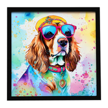 Load image into Gallery viewer, Cavalier Spaniel Hippie Dawg Framed Metal Print