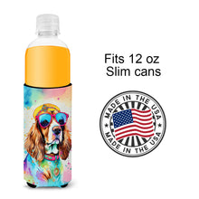 Load image into Gallery viewer, Cavalier Spaniel Hippie Dawg Slim Can Huggers – Fun, Functional Drink Coolers for Every Occasion