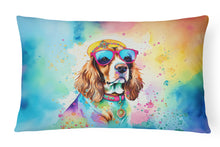 Load image into Gallery viewer, Cavalier Spaniel Hippie Dawg Fabric Decorative Pillow