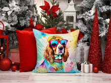 Load image into Gallery viewer, Cavalier Spaniel Hippie Dawg Throw Pillow - 14x14 Decorative Pillow – Art for Your Home &amp; Patio