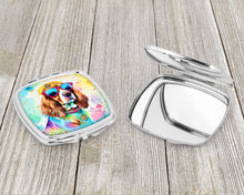 Load image into Gallery viewer, Cavalier Spaniel Hippie Dawg Compact Mirror – Stylish Purse Mirror with Artistic Covers