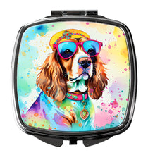 Load image into Gallery viewer, Cavalier Spaniel Hippie Dawg Compact Mirror – Stylish Purse Mirror with Artistic Covers