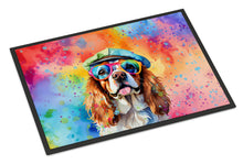 Load image into Gallery viewer, Cavalier Spaniel Hippie Dawg Doormat - 24x36 Decorative Floor Mat – Indoor/Outdoor Rug with Artistic Flair