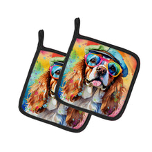 Load image into Gallery viewer, Cavalier Spaniel Hippie Dawg Pot Holders - Set of 2 Decorative Kitchen Helpers | Made in the USA