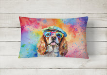 Load image into Gallery viewer, Cavalier Spaniel Hippie Dawg Fabric Decorative Pillow