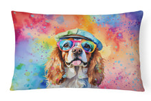 Load image into Gallery viewer, Cavalier Spaniel Hippie Dawg Fabric Decorative Pillow