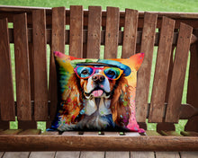 Load image into Gallery viewer, Cavalier Spaniel Hippie Dawg Throw Pillow - 14x14 Decorative Pillow – Art for Your Home &amp; Patio