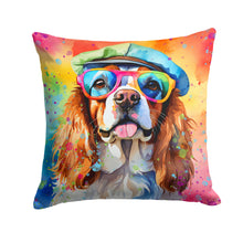 Load image into Gallery viewer, Cavalier Spaniel Hippie Dawg Throw Pillow - 14x14 Decorative Pillow – Art for Your Home &amp; Patio