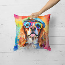 Load image into Gallery viewer, Cavalier Spaniel Hippie Dawg Fabric Decorative Pillow