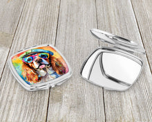 Load image into Gallery viewer, Cavalier Spaniel Hippie Dawg Compact Mirror – Stylish Purse Mirror with Artistic Covers