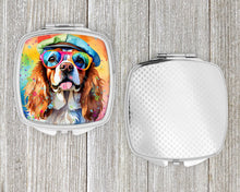 Load image into Gallery viewer, Cavalier Spaniel Hippie Dawg Compact Mirror – Stylish Purse Mirror with Artistic Covers