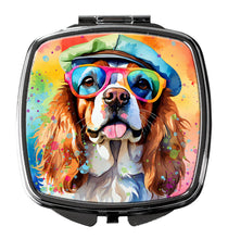 Load image into Gallery viewer, Cavalier Spaniel Hippie Dawg Compact Mirror – Stylish Purse Mirror with Artistic Covers