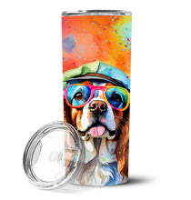 Load image into Gallery viewer, Cavalier Spaniel Hippie Dawg Stainless Steel Skinny Tumbler