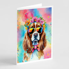Load image into Gallery viewer, Cavalier Spaniel Hippie Dawg Greeting Cards - Blank Note Cards – 8-Pack of Artist-Designed Cards with Envelopes