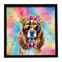 Load image into Gallery viewer, Cavalier Spaniel Hippie Dawg Framed Metal Print