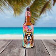 Load image into Gallery viewer, Cavalier Spaniel Hippie Dawg Slim Can Huggers – Fun, Functional Drink Coolers for Every Occasion